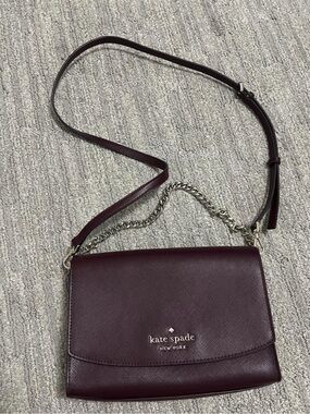 kate spade Burgundy Leather Chain Strap Crossbody Bag